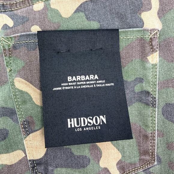 Hudson Barbara High Waist Camo Raw Hem Ankle Skinny Jeans Mammoth Size 28 NWT - Picture 4 of 8